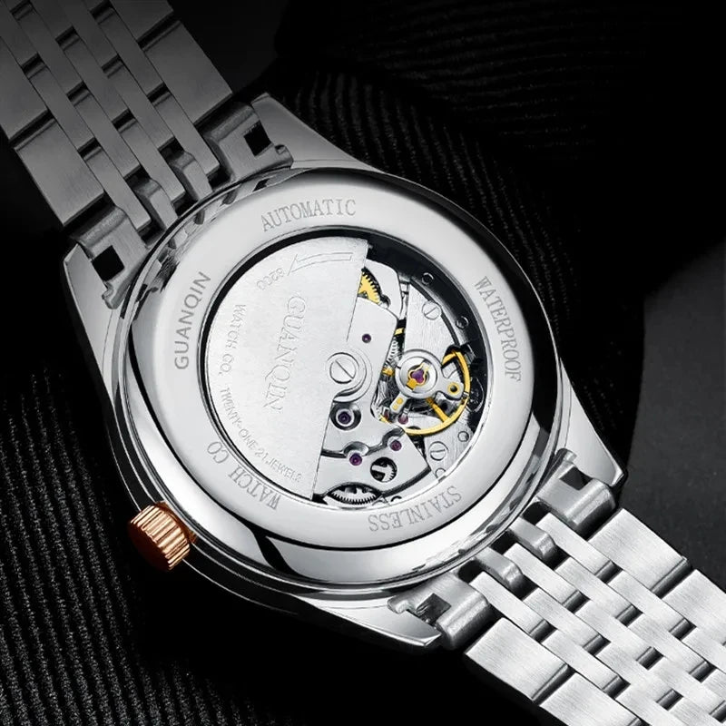 Automatic Calendar Watch - Luminous Week Display Waterproof Stainless Steel