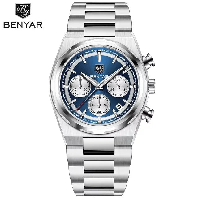2024 New BENYAR 5204 New Men Watch Top Luxury Male Quartz ChronographWaterproof Wrist Watch Men Sport Clock Luminous Watch