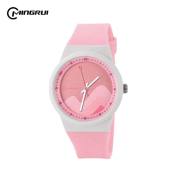 MINGRUI 2239 Student Clock Blue Dial Unisex Children Watch Silicone Sports Analog Quartz Watch Kids Watches Kids Gift for Boy