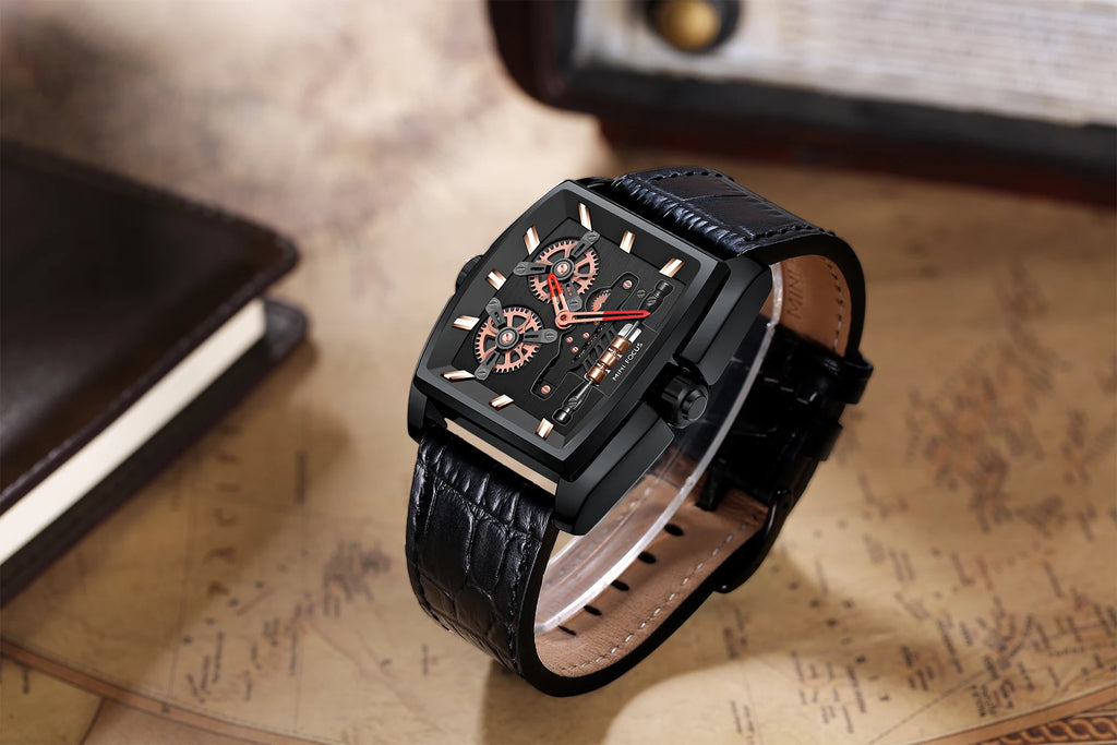 Industrial Edge Barrel Watch - Men's Waterproof Timepiece