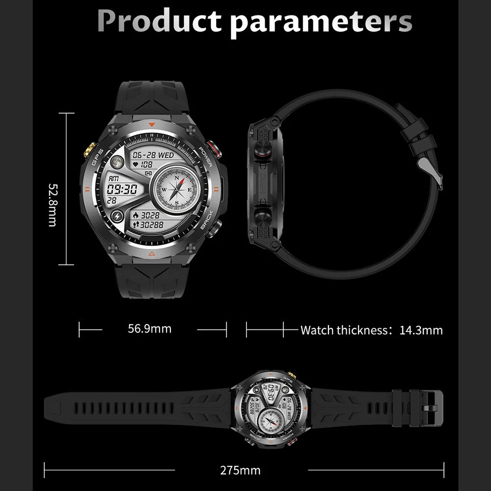 SENBONO KC82 Outdoor Smartwatch GPS BT Call Heart Rate Sport Mode Fitness Tracker Waterproof Smart Watch Men for IOS Android