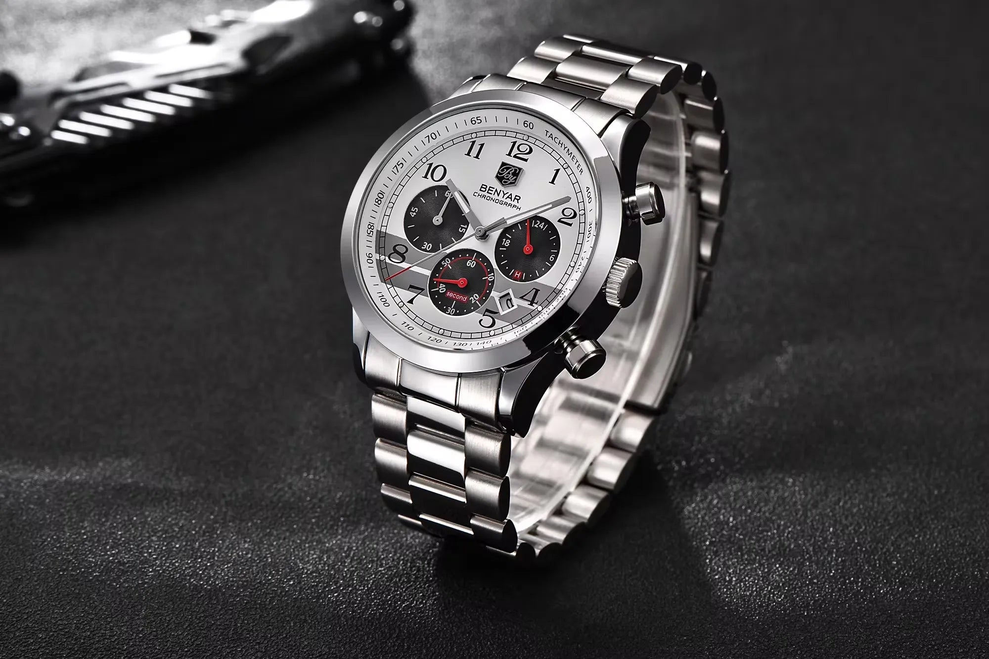 Benyar 5107 Luxury Quality Watches Alloy Analog Chronograph Men's Fashion Jewelry Watches