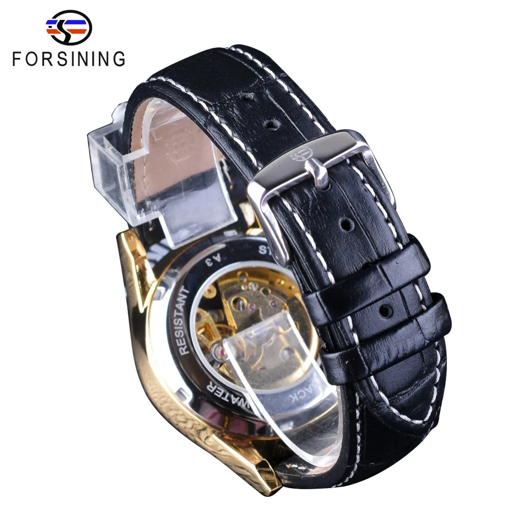 Top Brand Luxury Forsining Watch Diamond Display Dragon Golden Display Luminous Hand Transparent Men Watch Mechanical Watch