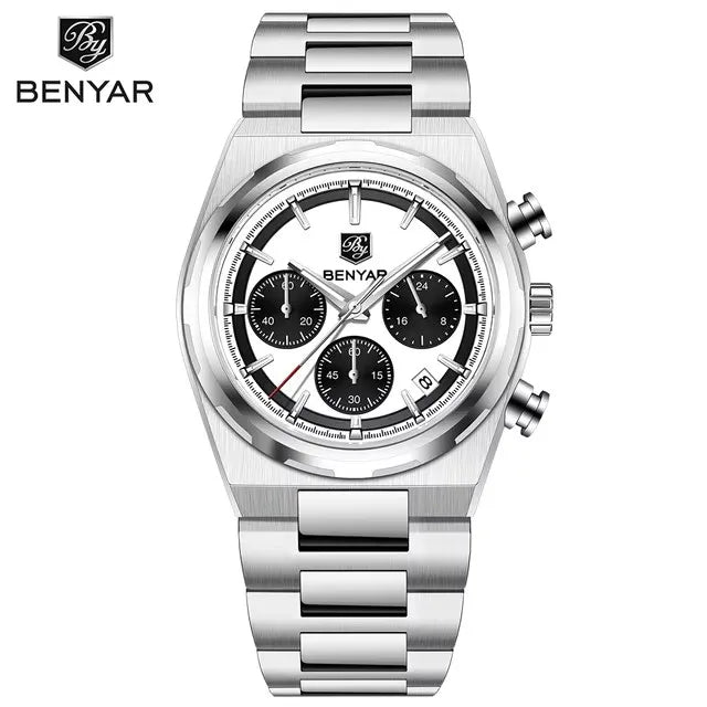 2024 New BENYAR 5204 New Men Watch Top Luxury Male Quartz ChronographWaterproof Wrist Watch Men Sport Clock Luminous Watch