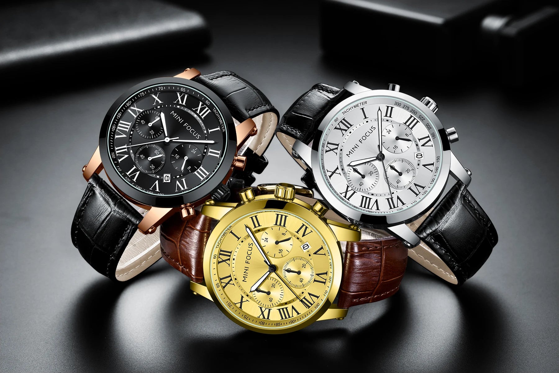 The Grand Aviator - Big Dial Leather Chronograph