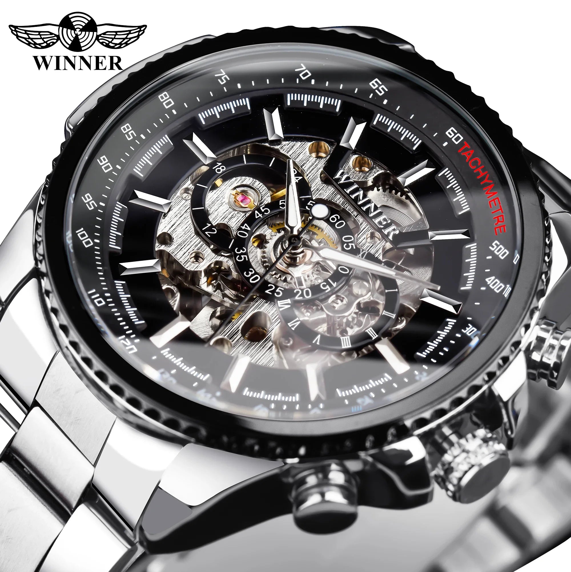 Automatic Sport Watch - Waterproof Stainless Steel Mechanical Timepiece