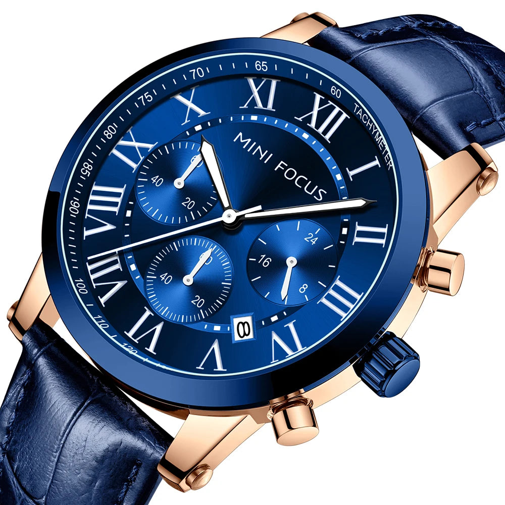 The Grand Aviator - Big Dial Leather Chronograph
