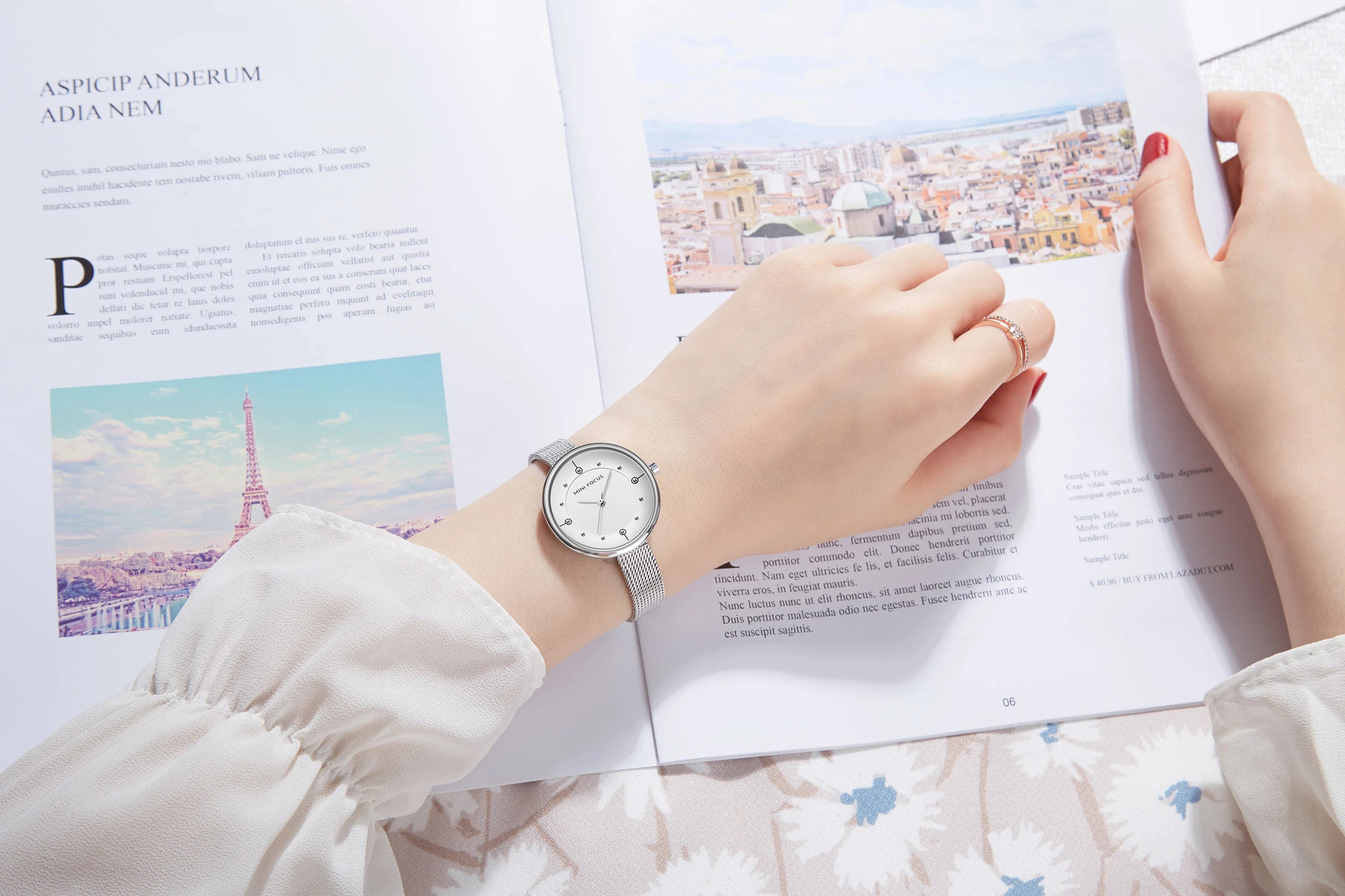 The Azure Dream - Unique Blue Mesh Dress Watch