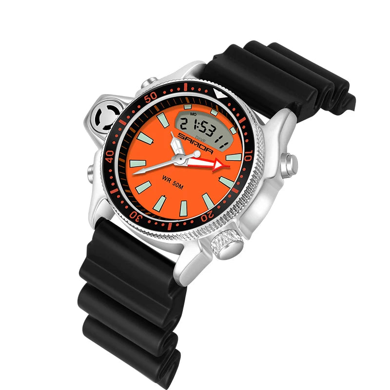 Dual Display Fashion Sports Men's Wrist Watch Casual Style Watches Men Military Quartz Wristwatch S Shock Man Relogio Masculino