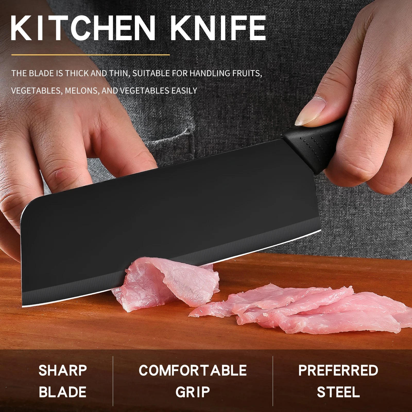 Black-Blade Kitchen Knife Set Stainless Steels High Quality Kitchen Chef Fruit Knife Set