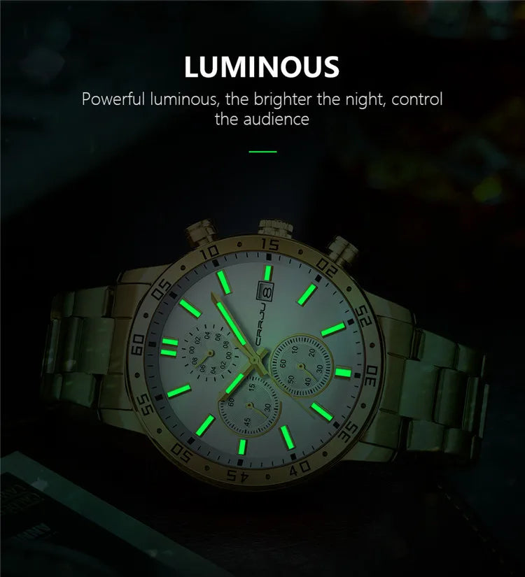 CRRJU 2321 Luxury Gold Sport Watch