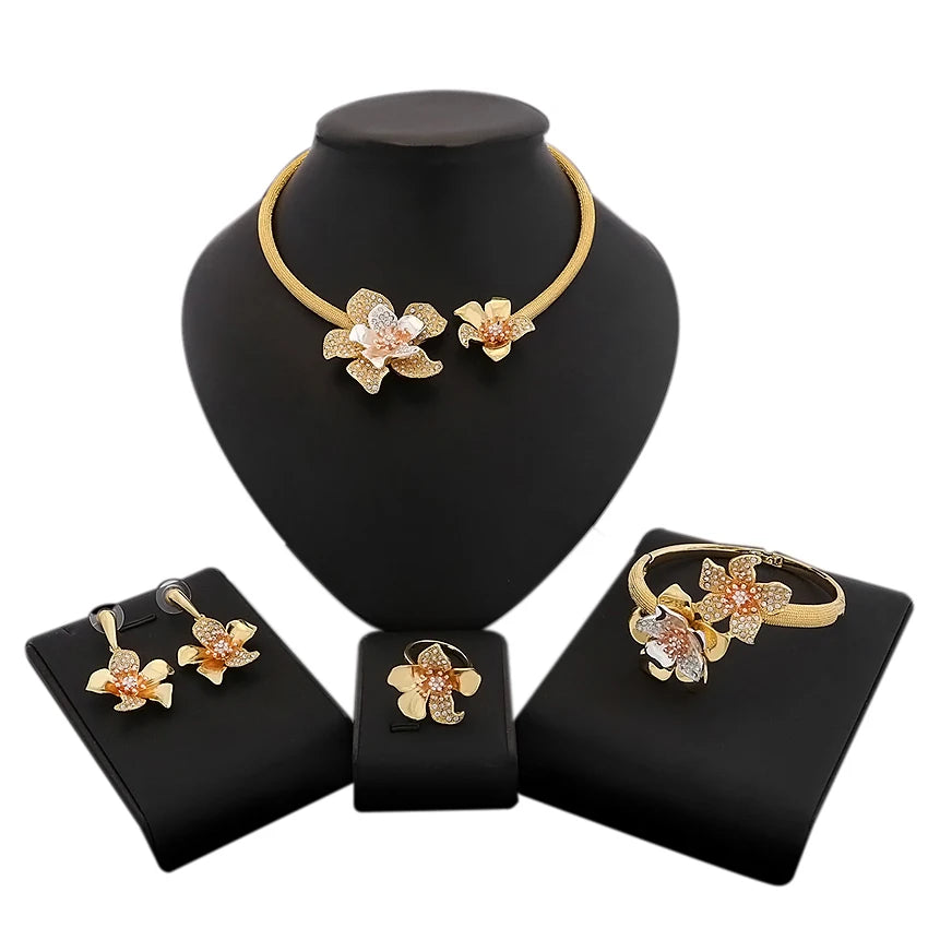 Zhuerrui Brazil Gold Plated Wedding Jewelry Set