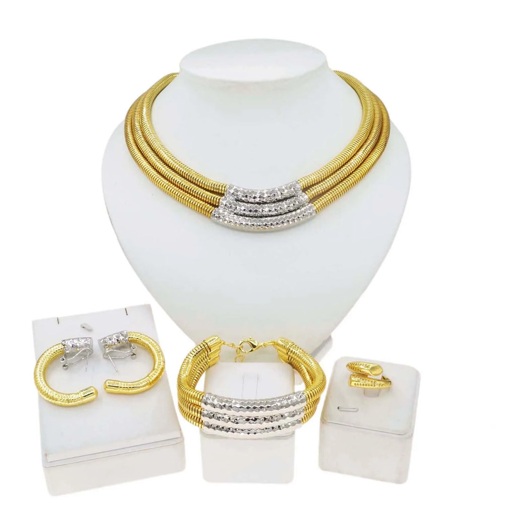 Yulaili Pakistani Bridal 24K Jewelry Set