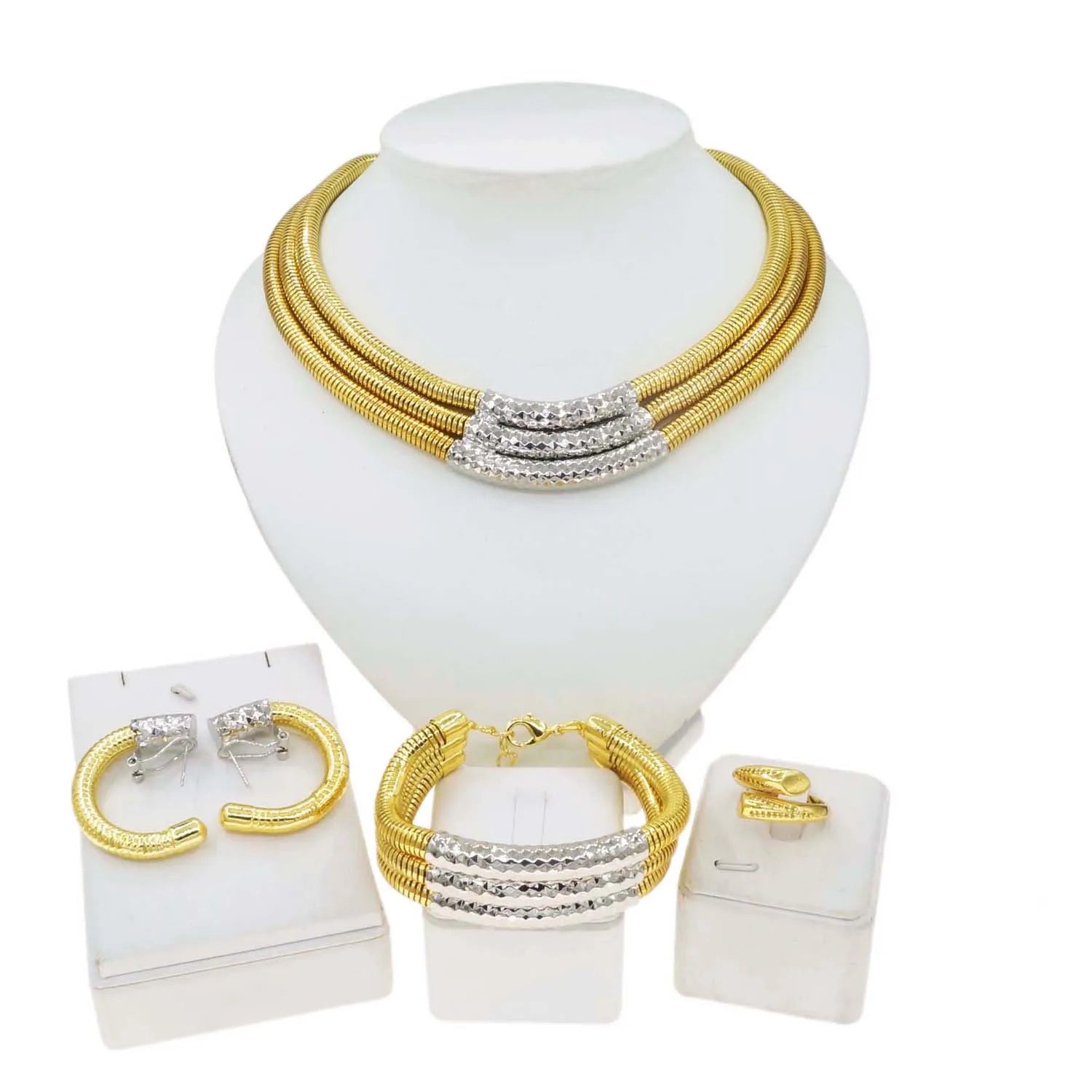 Yulaili Pakistani Bridal 24K Jewelry Set