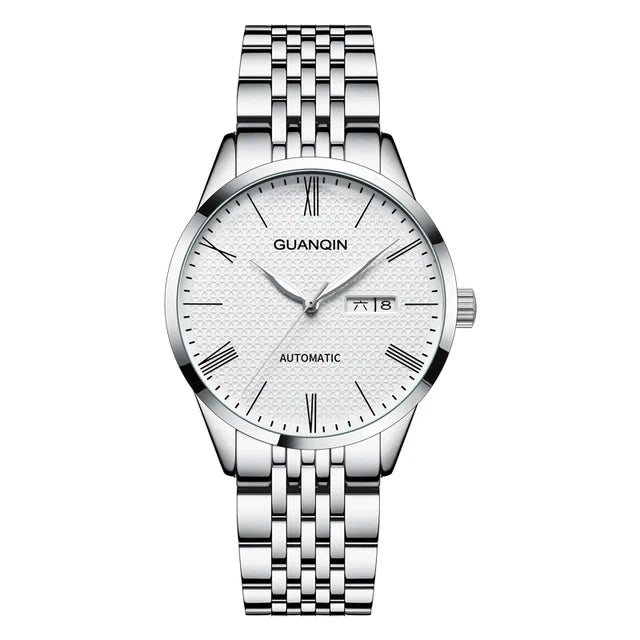 Automatic Calendar Watch - Luminous Week Display Waterproof Stainless Steel