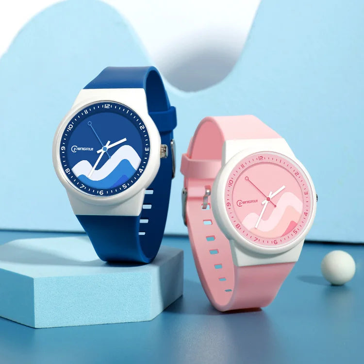 MINGRUI 2239 Student Clock Blue Dial Unisex Children Watch Silicone Sports Analog Quartz Watch Kids Watches Kids Gift for Boy