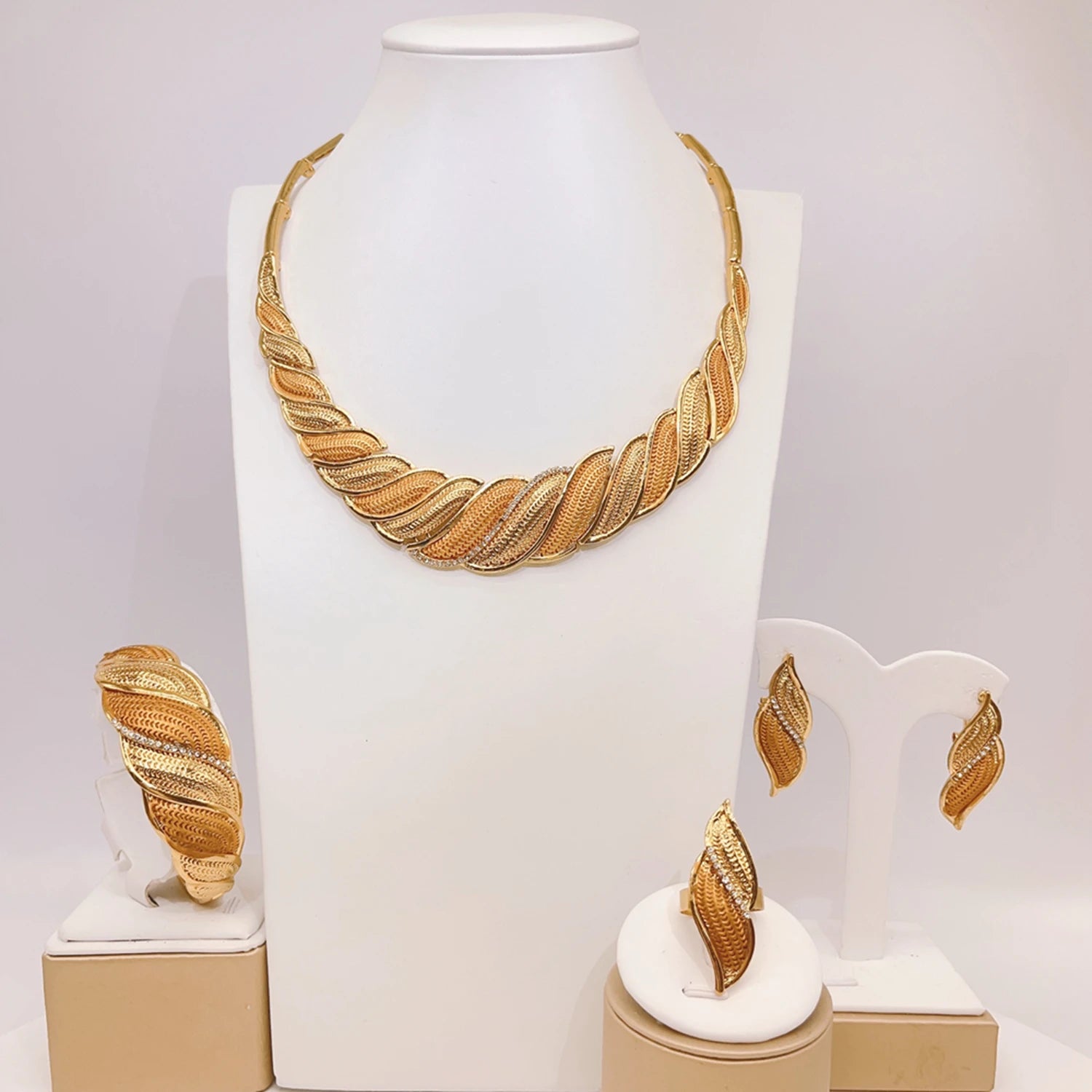 Dubai Gold Plated Jewelry Party Set