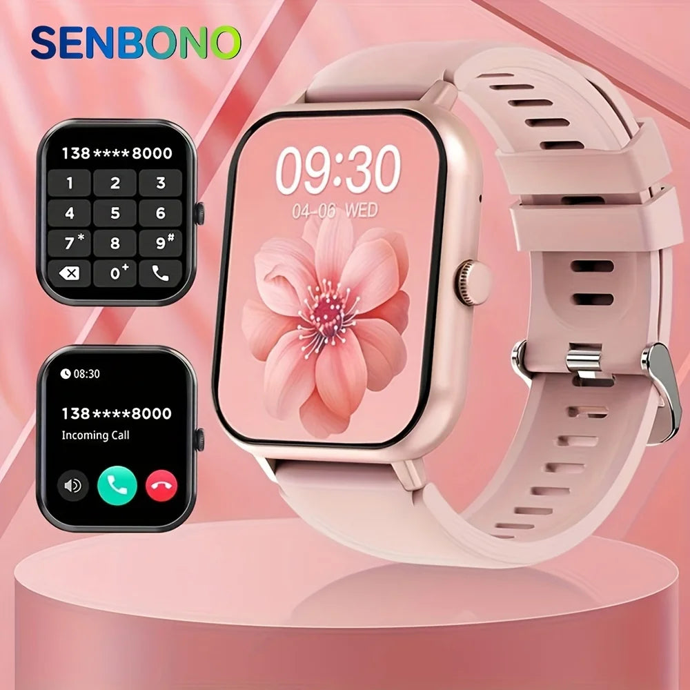 SENBONO ZL54CJ  Smartwatch Multi-function Women BT Call Fitness Tracker Waterproof Square Smart Watch Man for IOS Android