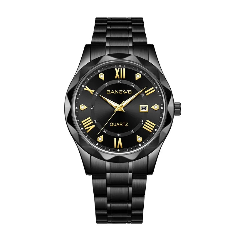 LIGE BW8806 Golden Case Fashion Stainless Steel Quartz Watch Custom OEM Brand Watches Waterproof Design  Stainless Steel +Box