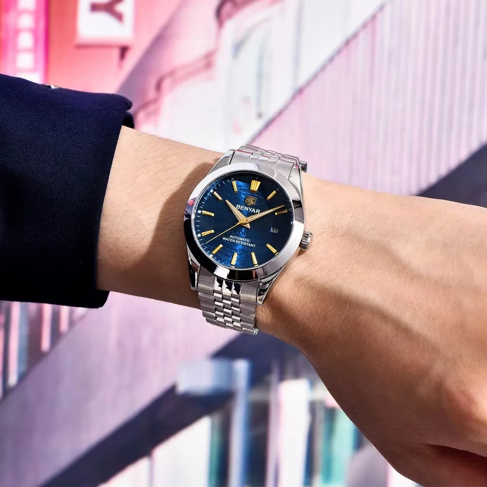 Relojes Hombre Original Benyar 5209 New Design Men Automatic Wrist Watch Luxury Brand Mechanical Watches