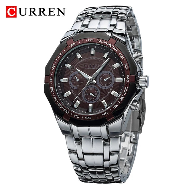 CURREN Men's Luxury Military Sport Watch - Full Steel Waterproof Quartz