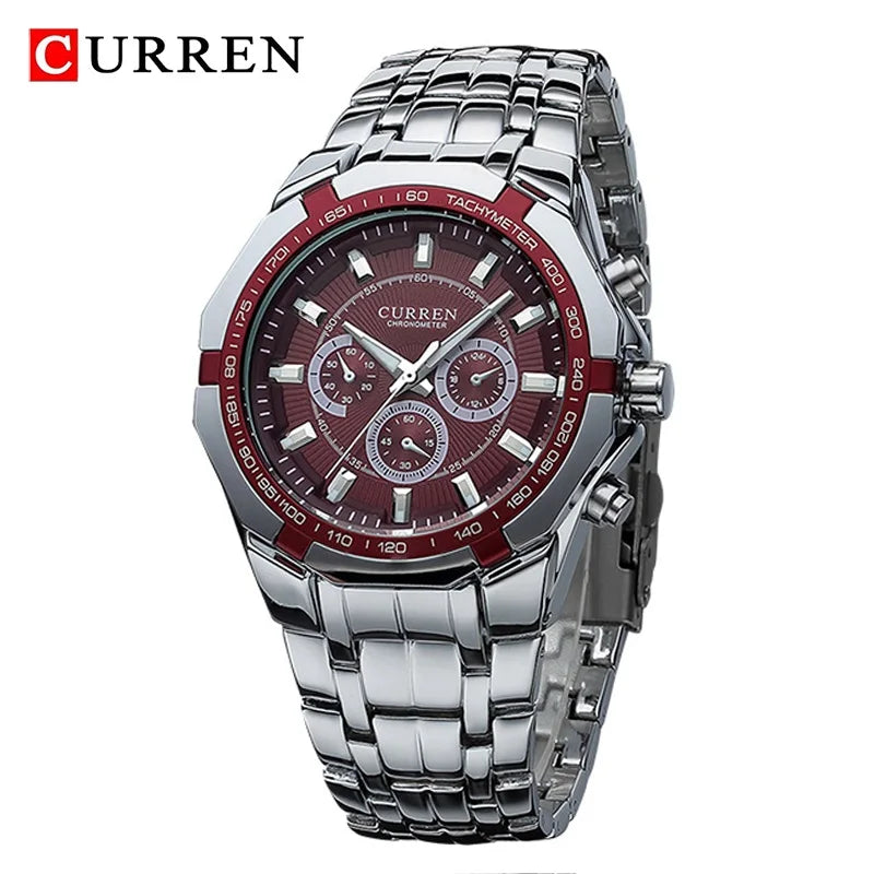CURREN Men's Luxury Military Sport Watch - Full Steel Waterproof Quartz