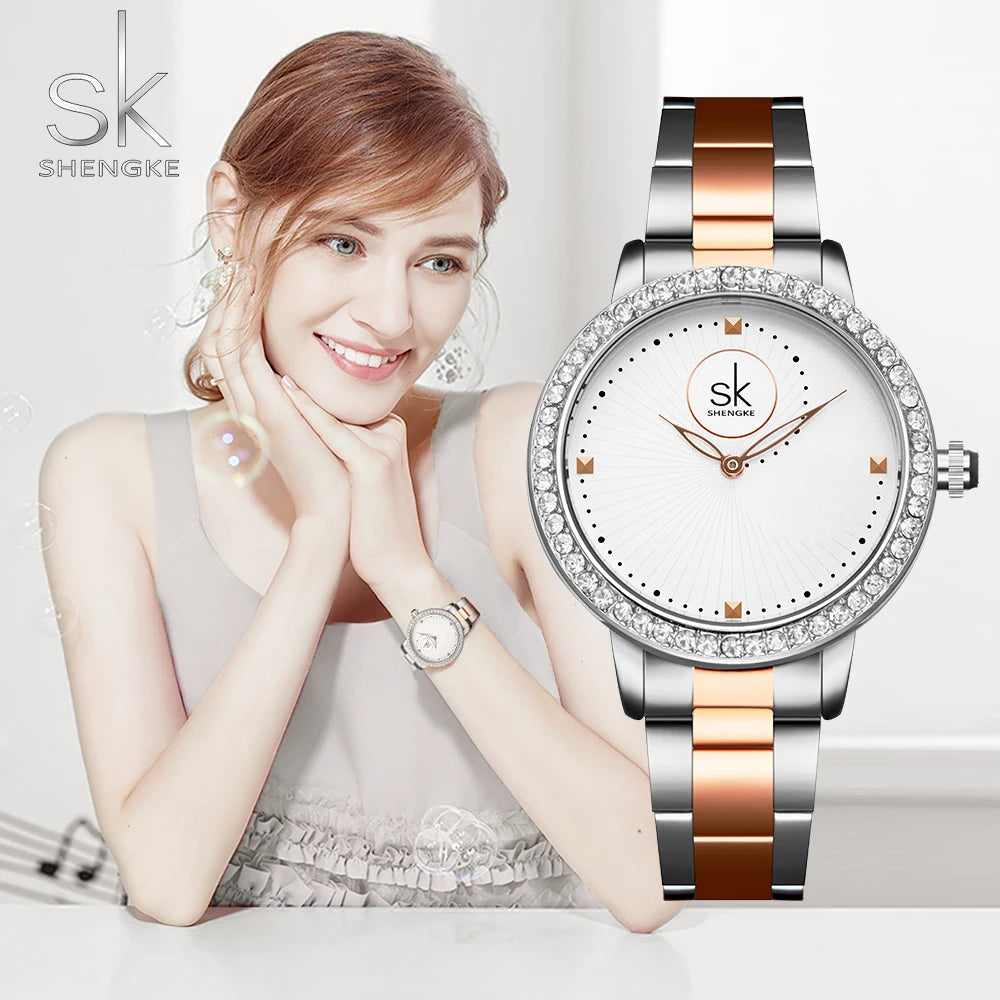 Luxury Women's Watch Women Geneva Designer Ladies Watch For Women Luxury Japanese Quartz RoseGold Wrist Watch Relogio Feminino