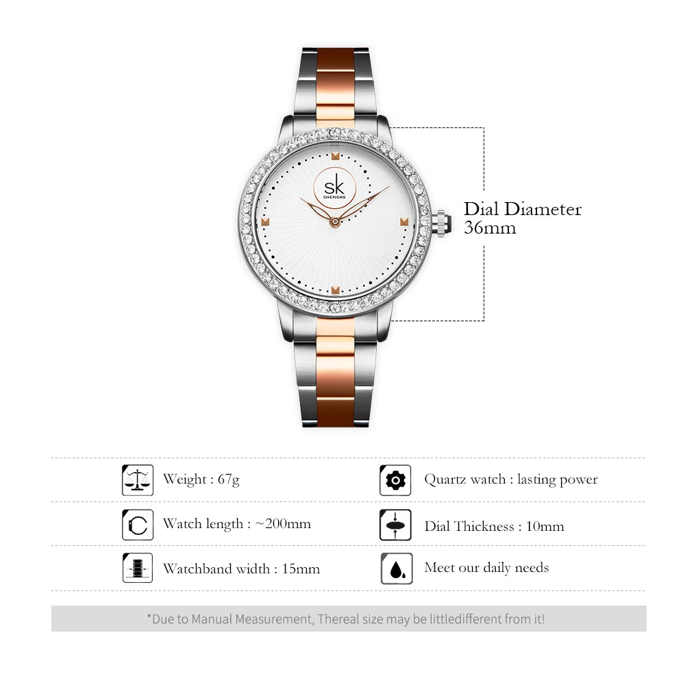 Luxury Women's Watch Women Geneva Designer Ladies Watch For Women Luxury Japanese Quartz RoseGold Wrist Watch Relogio Feminino