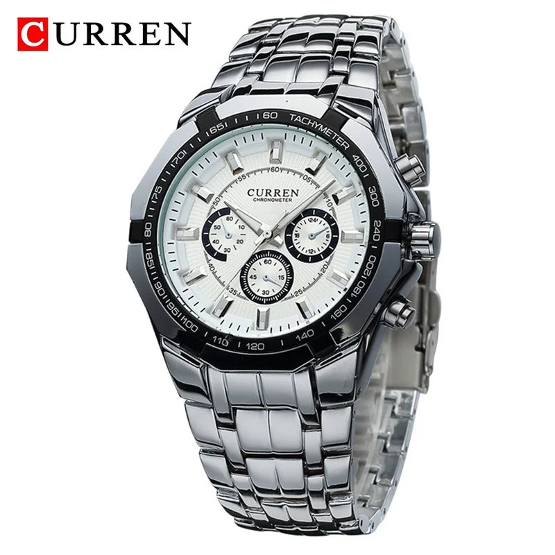 CURREN Men's Luxury Military Sport Watch - Full Steel Waterproof Quartz