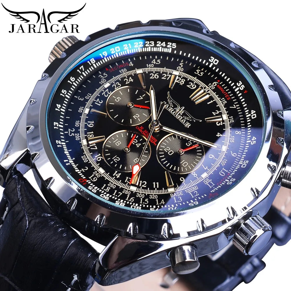 Jaragar Pilot Design Automatic Sport Watch