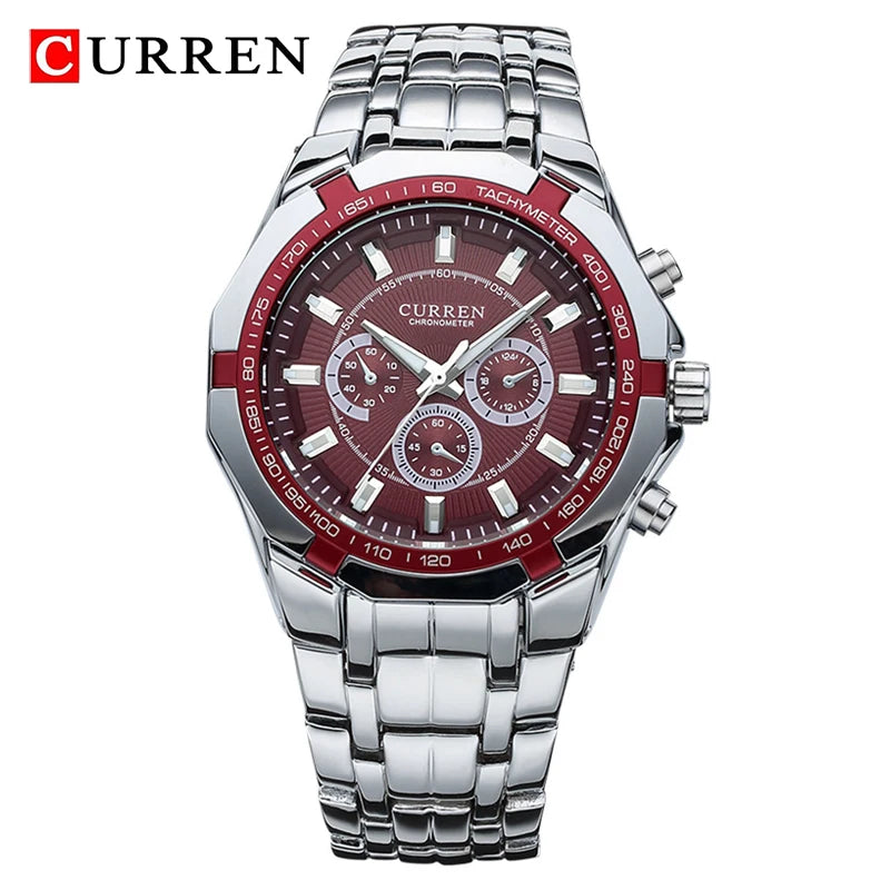 CURREN Men's Luxury Military Sport Watch - Full Steel Waterproof Quartz
