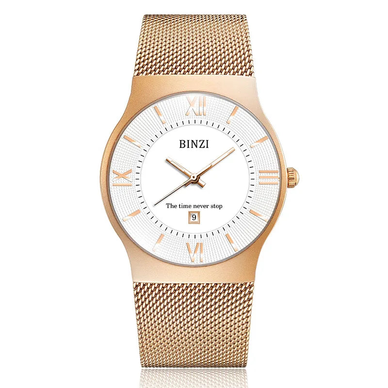 Top Brand Luxury Quartz Watch for Men Fashion Mens Watches Erkek Kol Saati Casual Slim Mesh Steel Waterproof Sports Watch