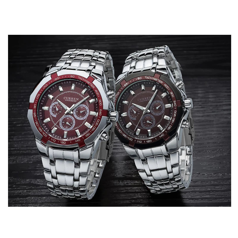 CURREN Men's Luxury Military Sport Watch - Full Steel Waterproof Quartz