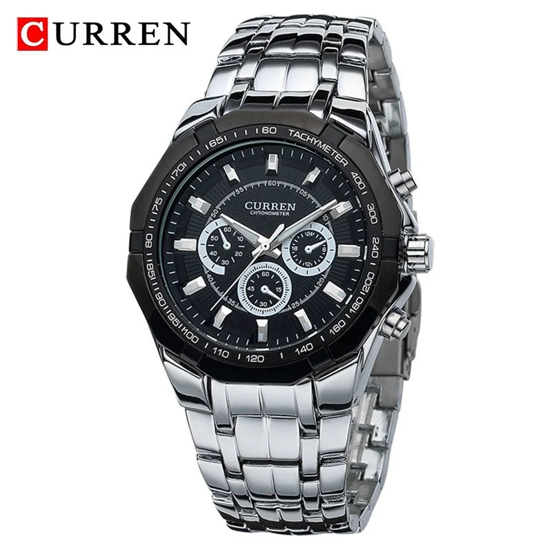 CURREN Men's Luxury Military Sport Watch - Full Steel Waterproof Quartz