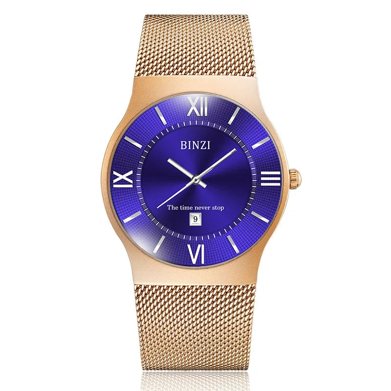 Top Brand Luxury Quartz Watch for Men Fashion Mens Watches Erkek Kol Saati Casual Slim Mesh Steel Waterproof Sports Watch