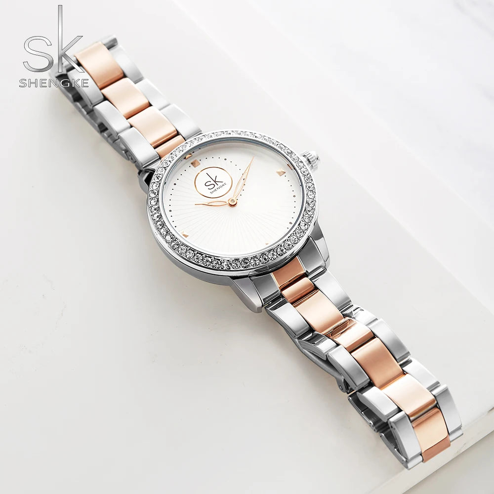 Luxury Women's Watch Women Geneva Designer Ladies Watch For Women Luxury Japanese Quartz RoseGold Wrist Watch Relogio Feminino