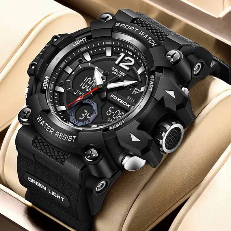 LIGE FB0069  Men Watch 50m Waterproof Wristwatch Clock  Watch Sport Male Quartz Digital Watches Plastic Silicone LIGE Latest