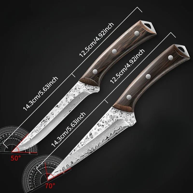 New Product 2Pcs Forge Damascus Steel Durable Kitchen Boning  Knives Set Gifts