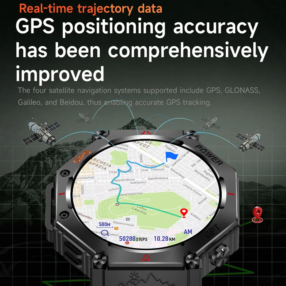SENBONO KC91 GPS Outdoor Sports Smart Watch Men 3ATM Waterproof  Altitude Pressure  530mAh Large Battery Compass GPS Function