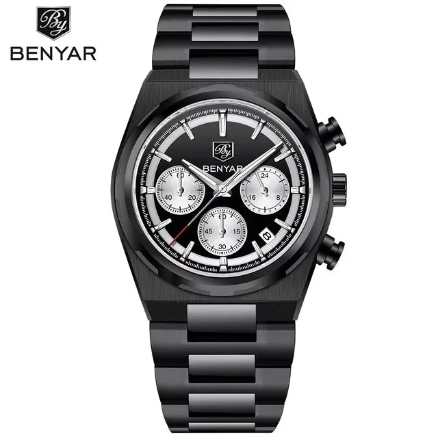 2024 New BENYAR 5204 New Men Watch Top Luxury Male Quartz ChronographWaterproof Wrist Watch Men Sport Clock Luminous Watch