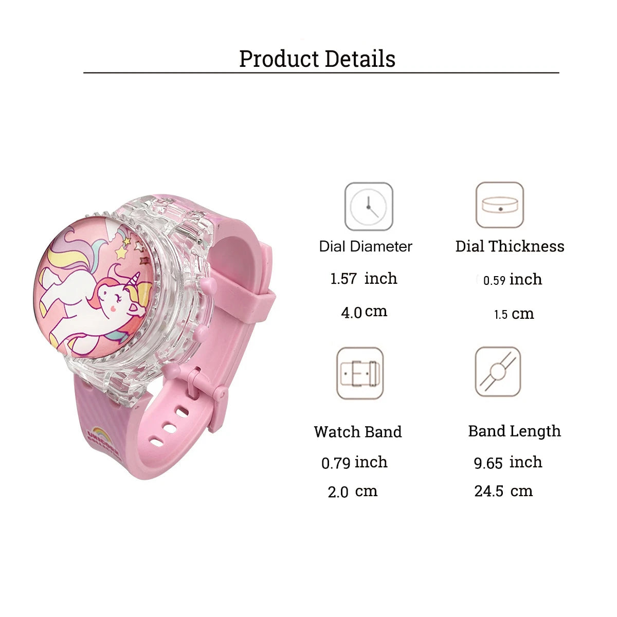USA Stock Hot Sell Kids Watches Rotatable Clamshell Music Lights Sounds Rainbow Watchband Digital Electronic 7-9 Days Delivery
