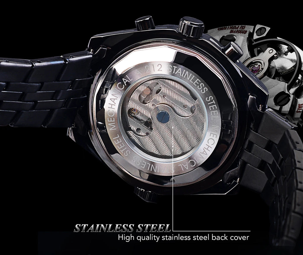 Jaragar Blue Glass Design Automatic Watch