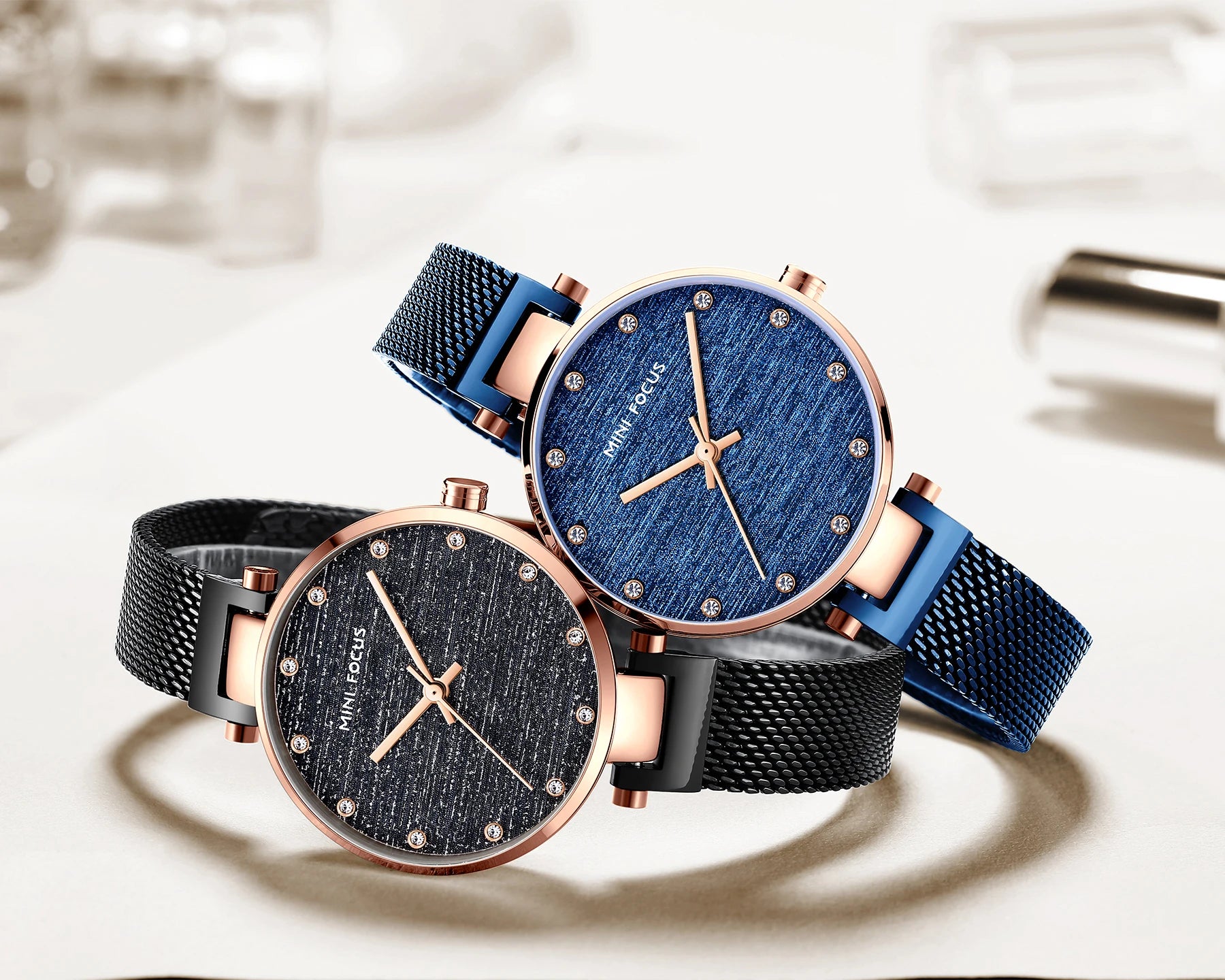 Refined Elegance Mesh Watch - Women's Waterproof Timepiece