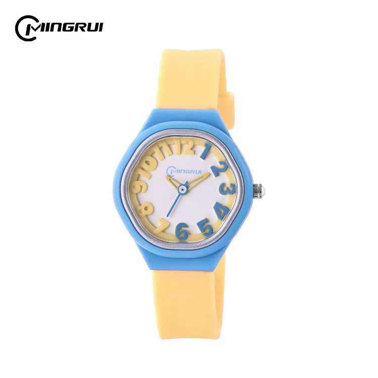 Fashion MINGRUI Casual Kids Watches 3bar Waterproof Quartz Wristwatches Jelly Kids Clock Children Watch Montre Enfant 2235