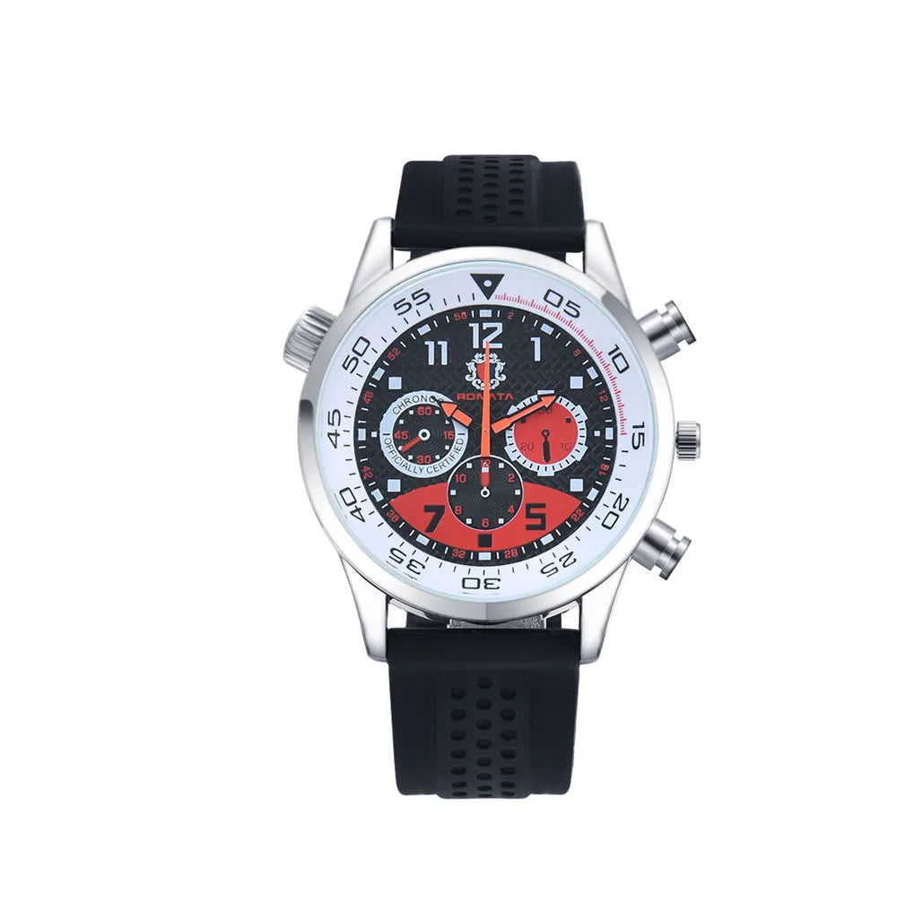 Men's Watches Three-eye design 2021 Top Luxury Brand Fashion Quartz Men Watch  Men Silica gel Strap Wristwatch Relogio Masculino