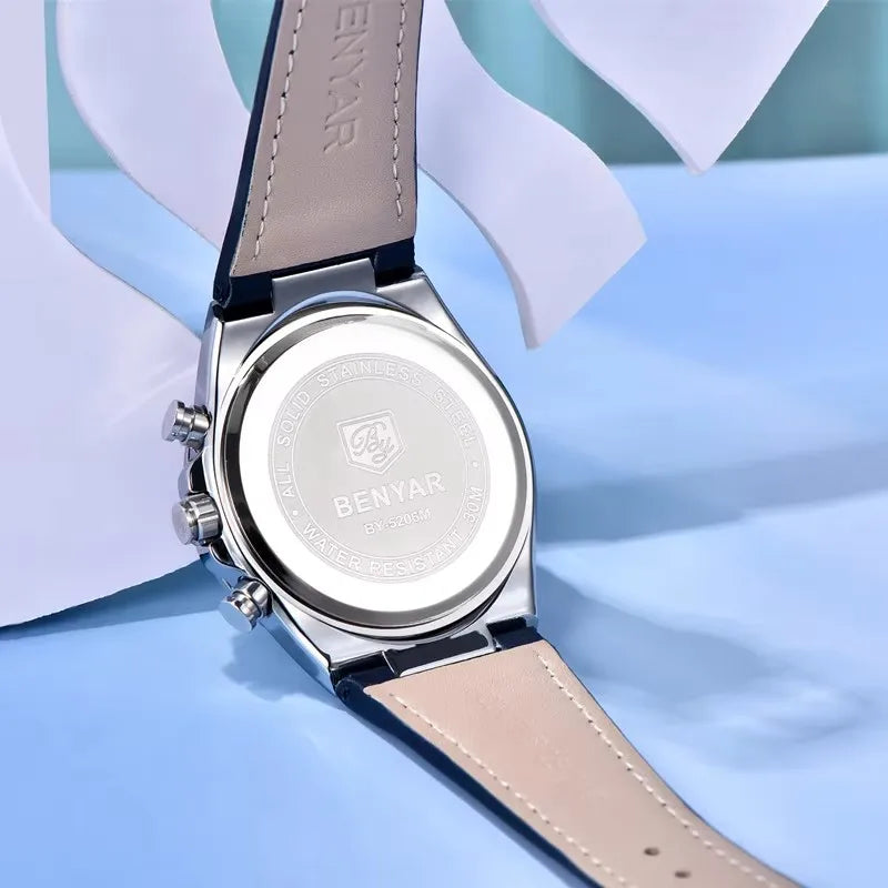 BENYAR 5206 Fashion Sports Watches Luxury Chronograph Calendar Quartz Wrist Watches Waterproof for Men Reloj Hombre