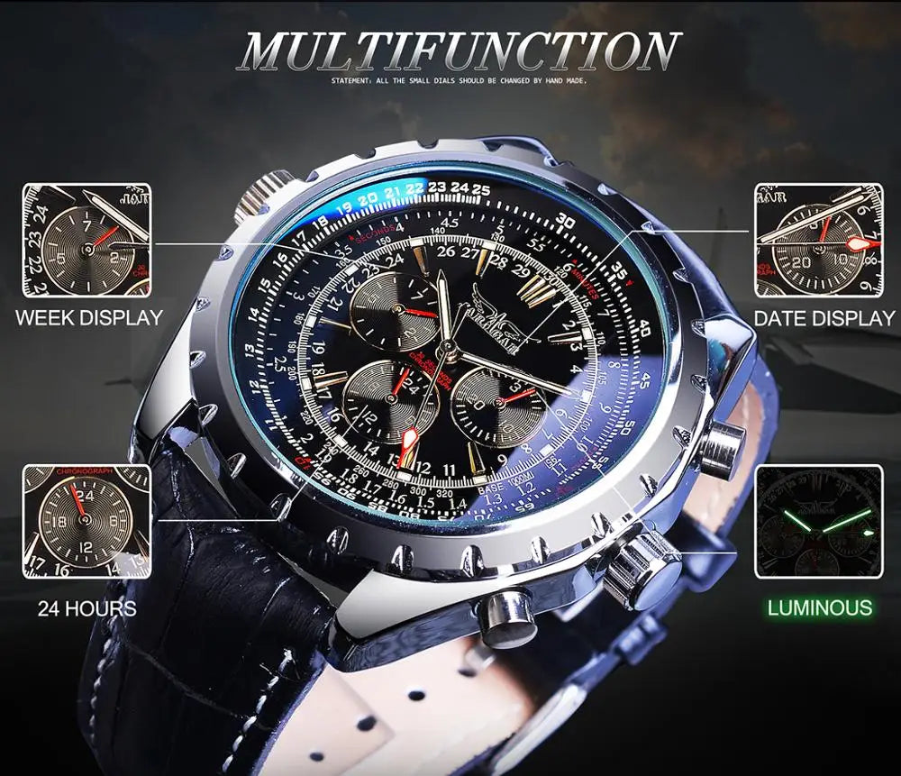 Jaragar Pilot Design Automatic Sport Watch