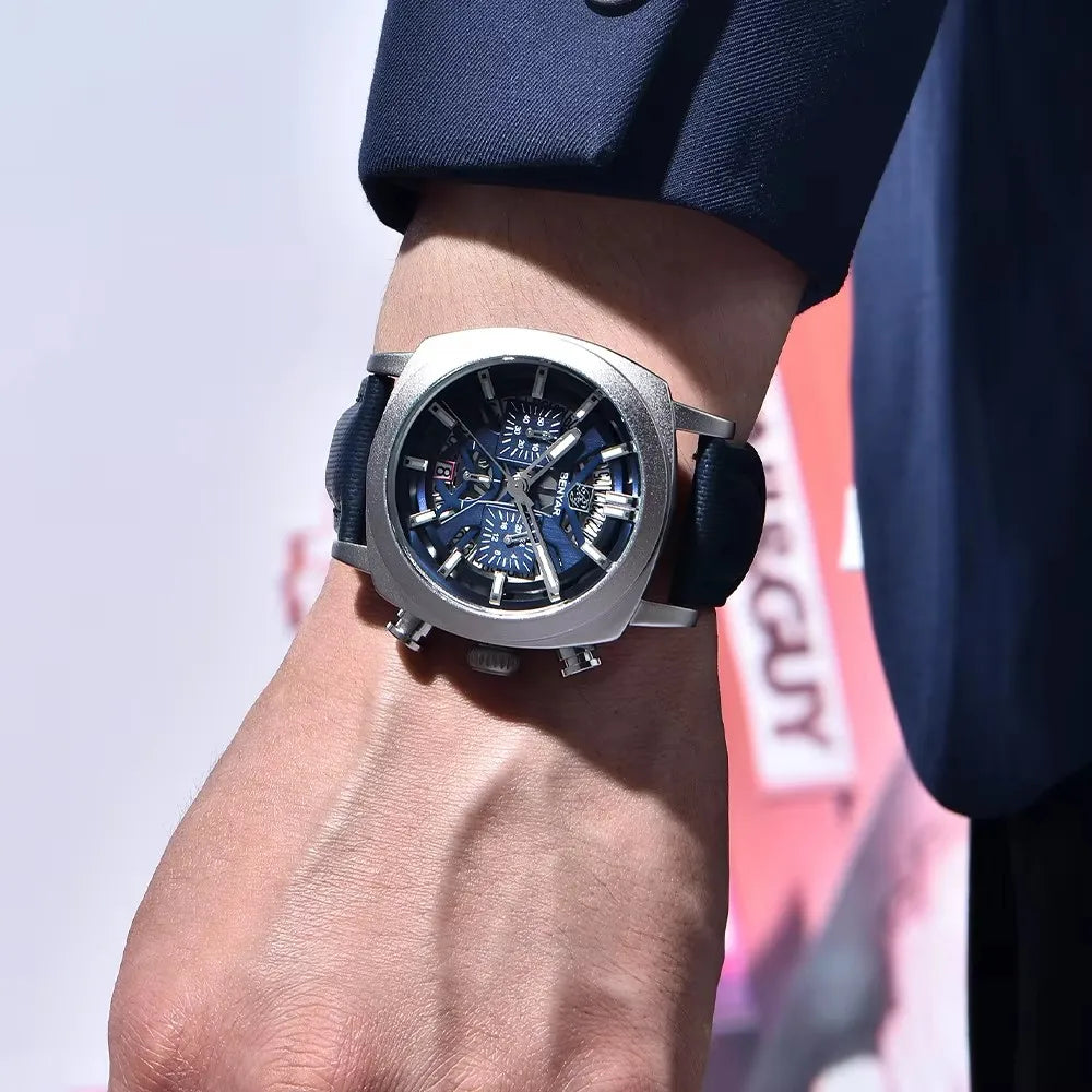 2024 New BENYAR 5205 Mens Watches Top Luxury Quartz Watch for Men Multi-Function Chronograph Sport Waterproof Relogio Masculino