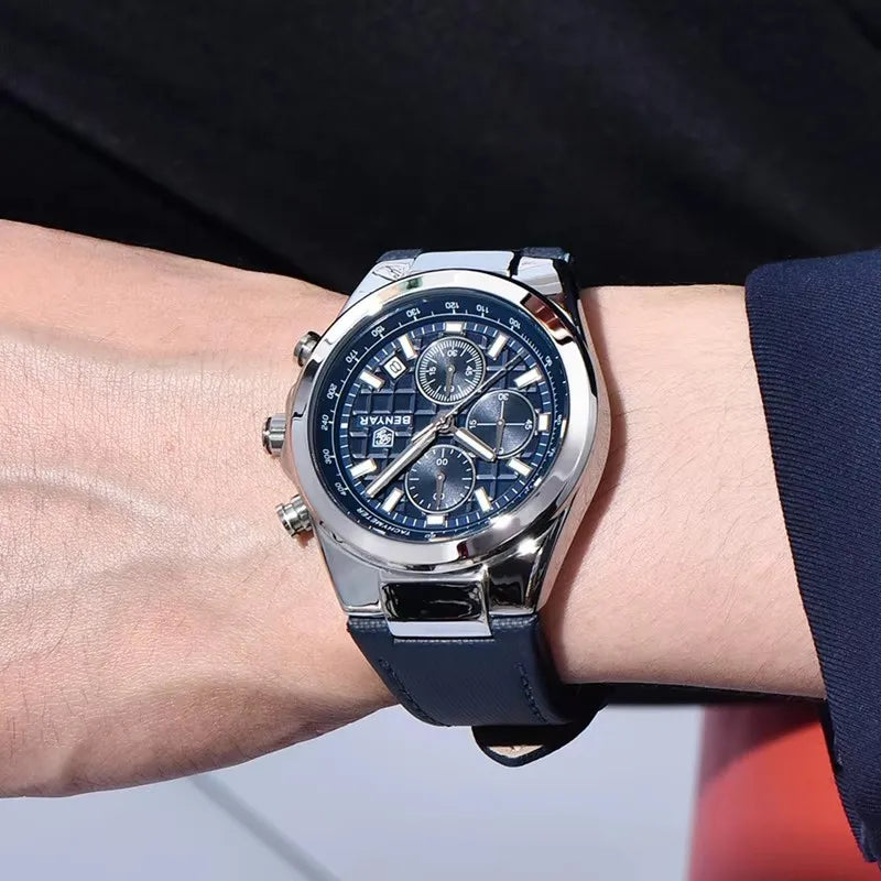 BENYAR 5206 Fashion Sports Watches Luxury Chronograph Calendar Quartz Wrist Watches Waterproof for Men Reloj Hombre