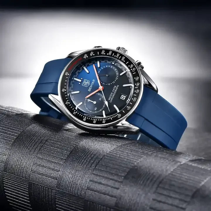 Luxury BENYAR 5194 Stainless Steel Band Waterproof Watch Chronograph Quartz Benyar Watches Men Reloj Hombre